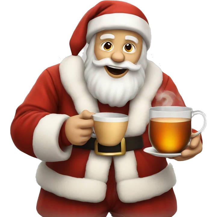 Santa claus with tea emoji
