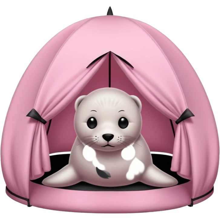 Seal in a light pink tent  emoji