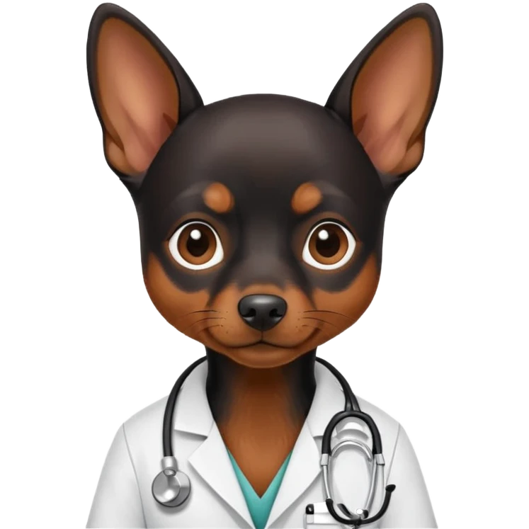 black mini pinscher doctor emoji