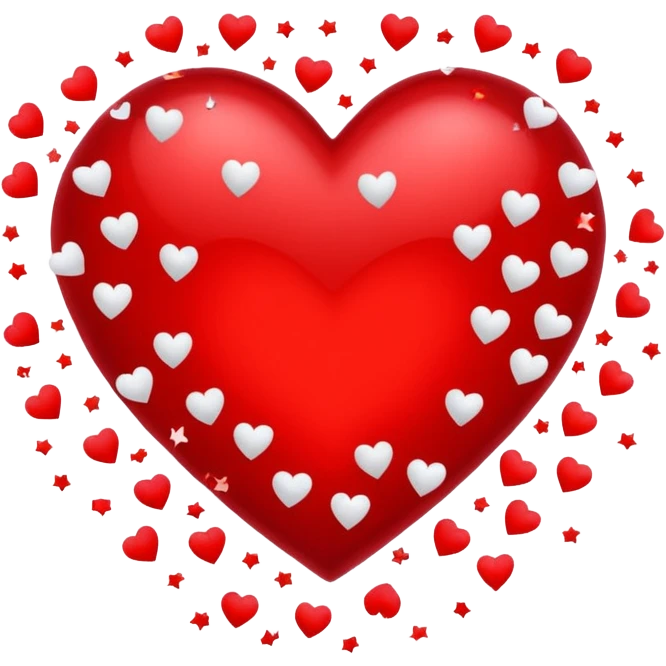 heart with stage lights and confetti, K-pop concert style emoji