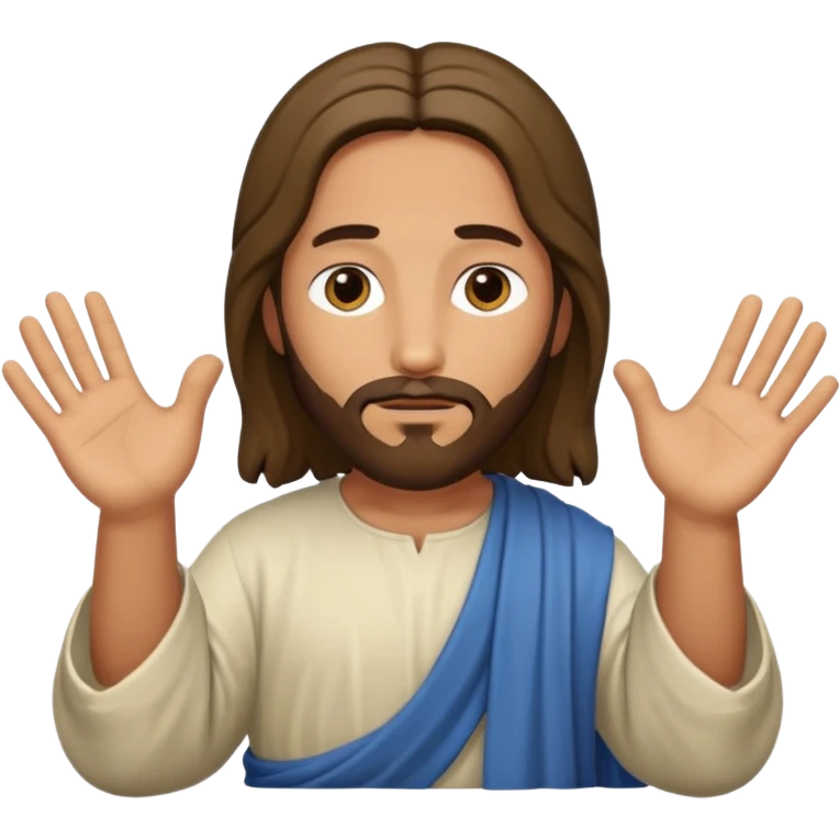 Jesus holding hands out emoji