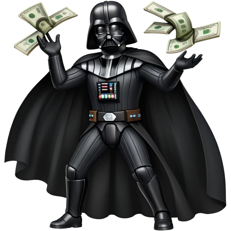 Darth Vader farting while money spreading using the force  emoji