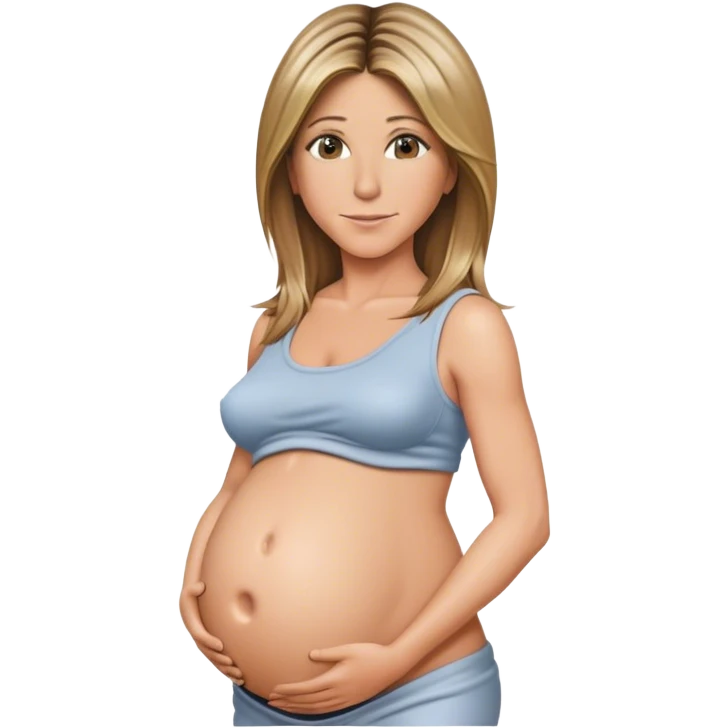 jennifer aniston  pregnant belly  emoji