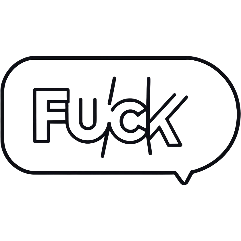 Pop art word bubble that says “FUCK” emoji