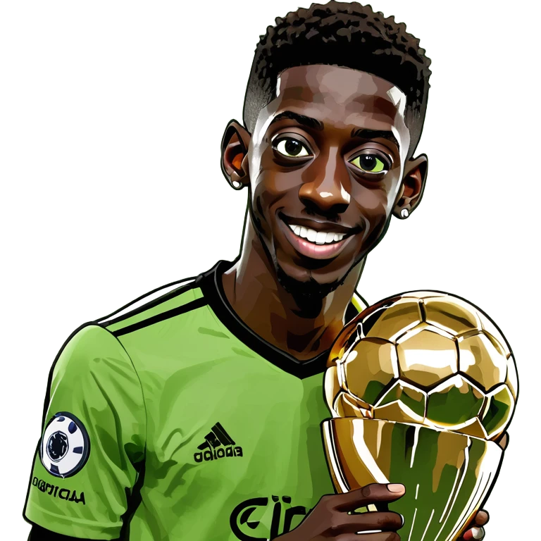 Ousmane Dembele with champions league  emoji