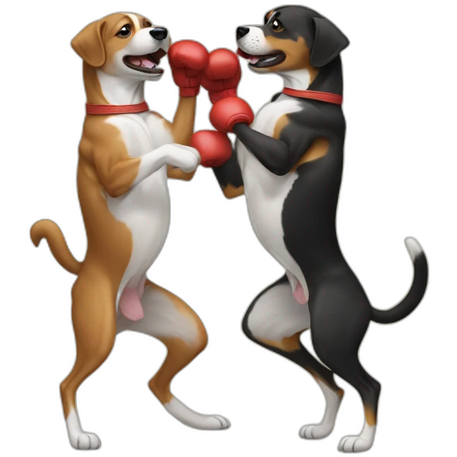 two dogs boxing against eachother emoji