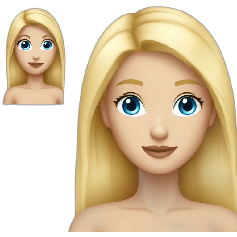 Blonde girl blue eyes with bikini emoji
