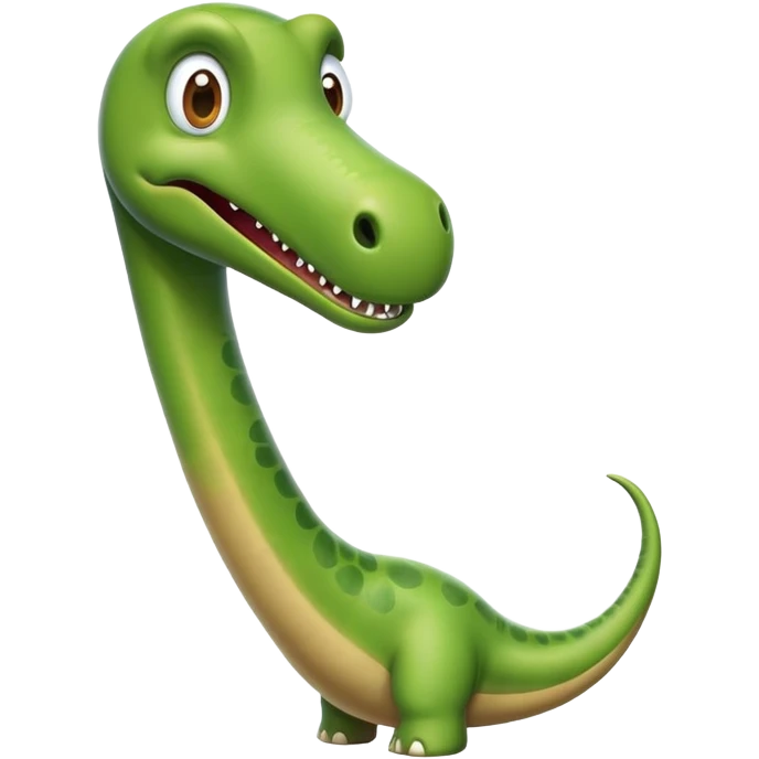 diplodocus emoji with long neck resembling a phallic shape, humorous facial expression emoji