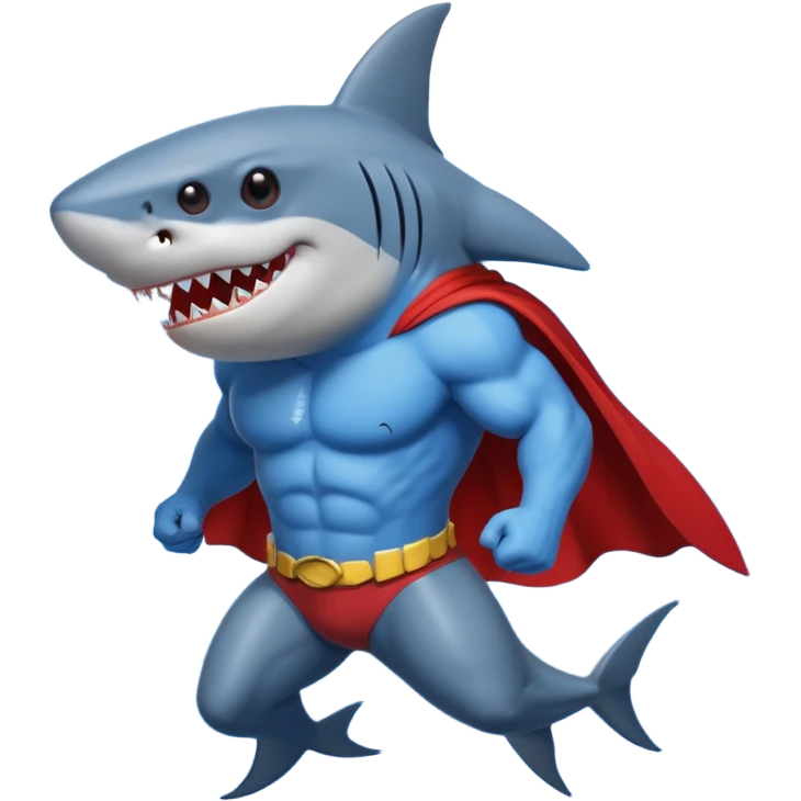 superhero shark in a tank emoji