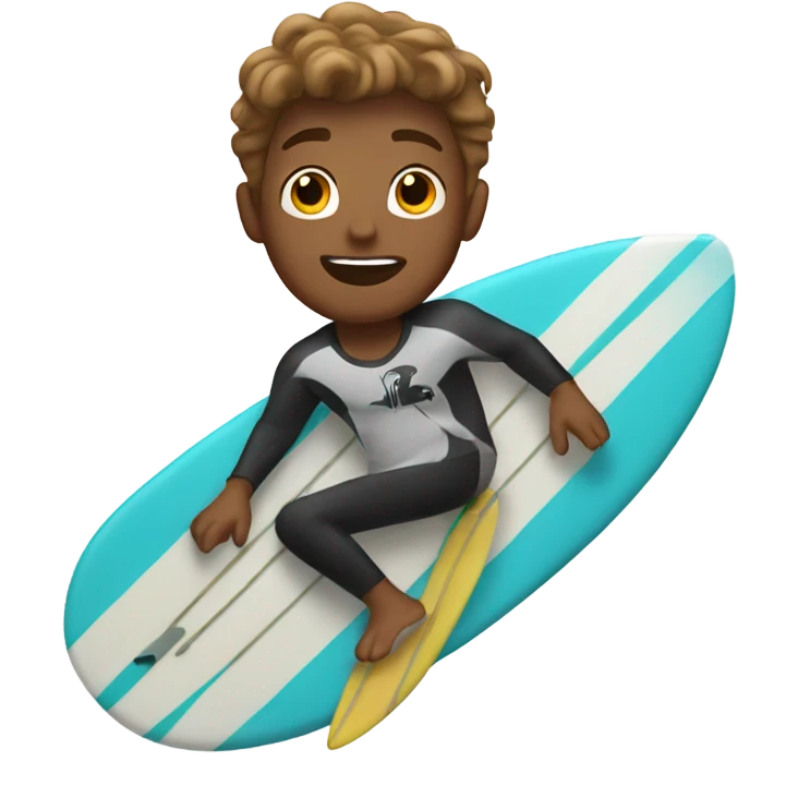 Evan riding a surfboard emoji
