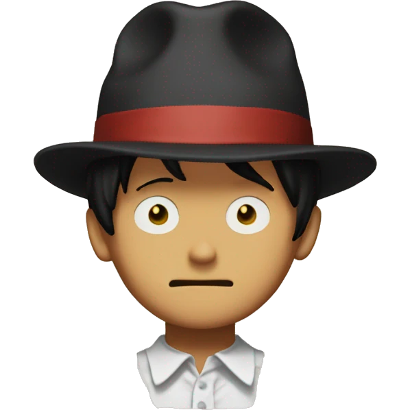 Luffy wearing a bowler emoji