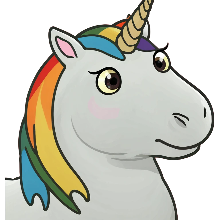 Unicorn rainbow highland cow emoji