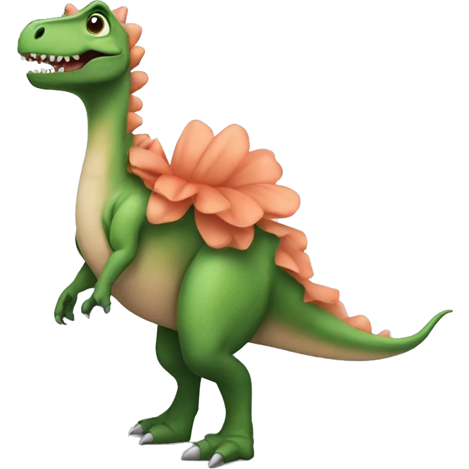 Dinosaur wearing a tutu emoji