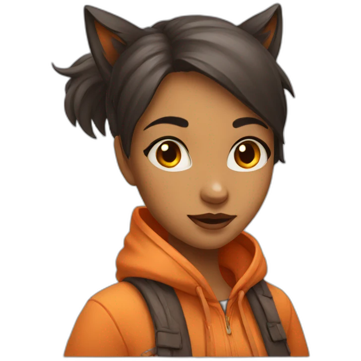 Girl with fox face emoji