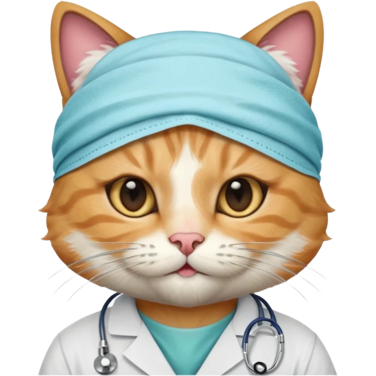 doctor cat, surgical mask emoji