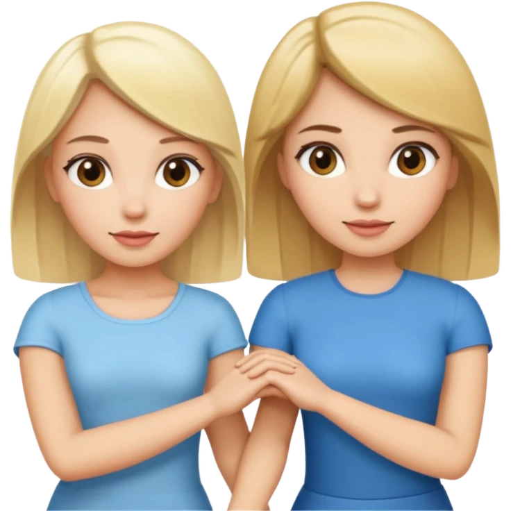 blonde woman and brunette woman holding hands emoji