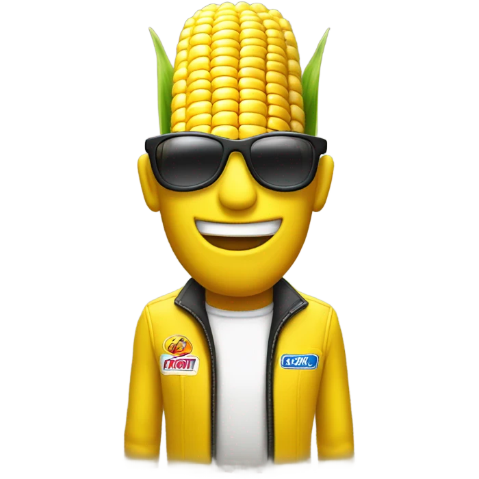 Corn on the cob race car driver emoji