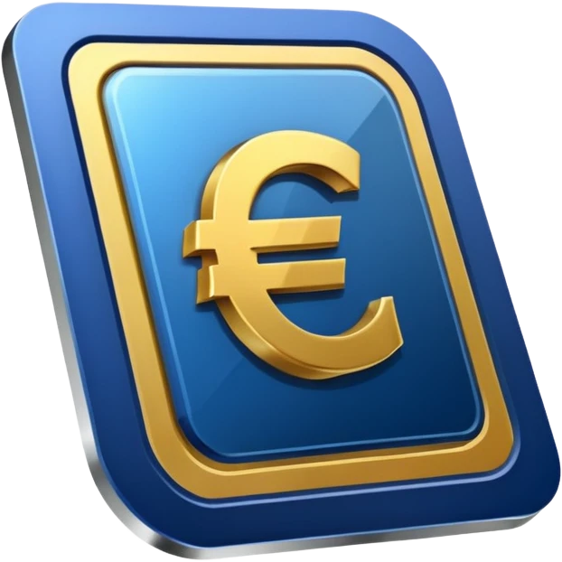 Electronic chip euro sign  emoji