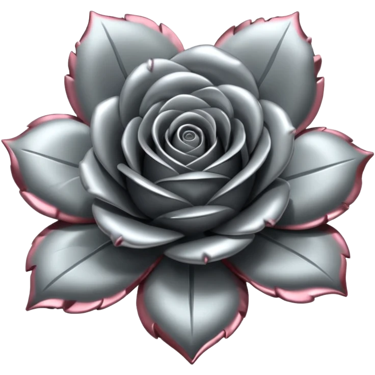 metallic gray chrome rose emoji