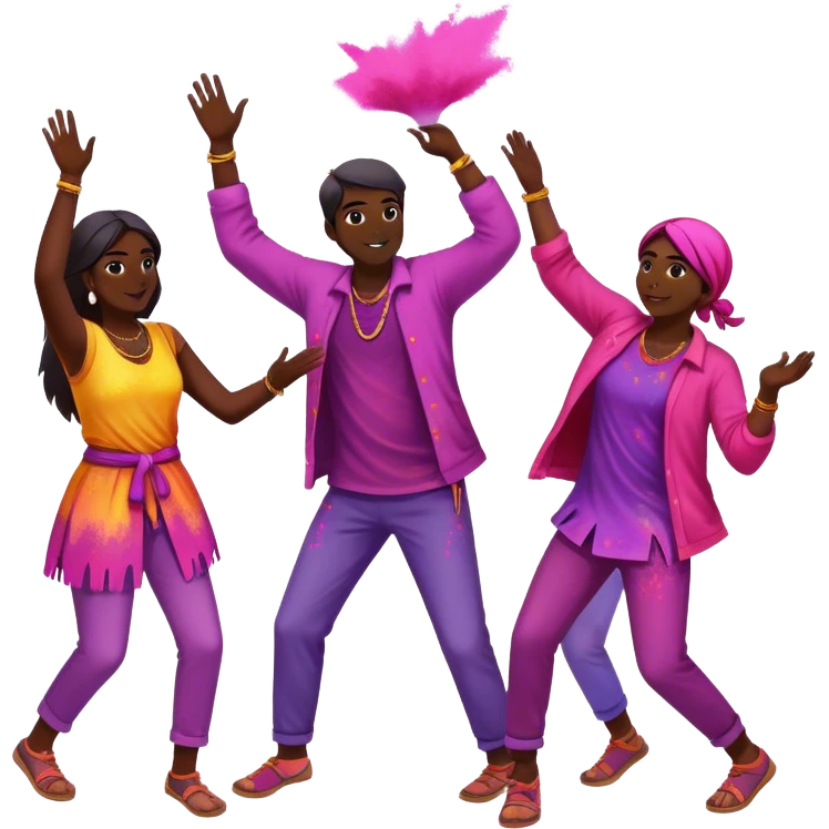 Holi celebration with family emoji