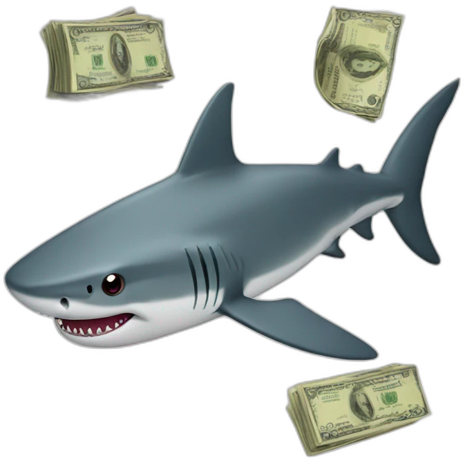 Shark with money eyes emoji