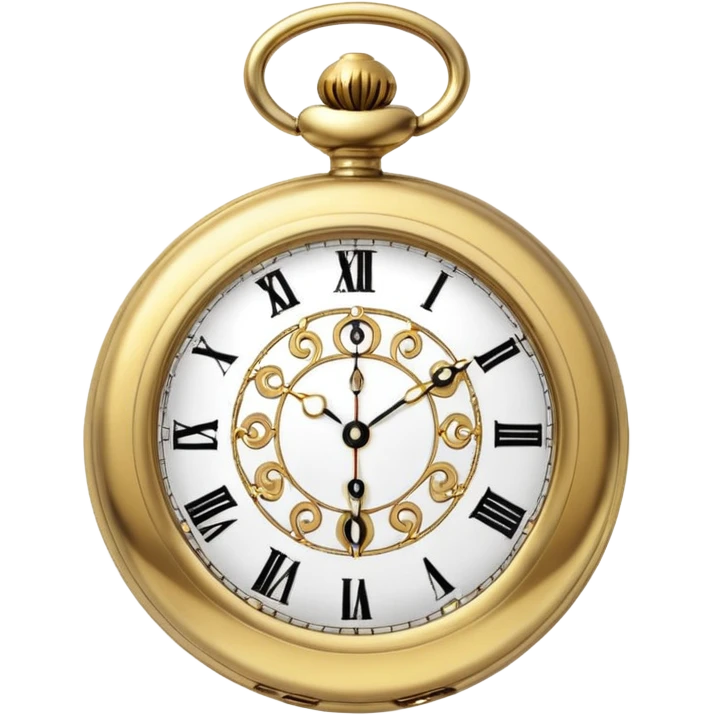 vintage gold pocket watch, round, ornate details, classic, minimal, no text emoji