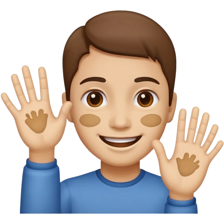 prance with hand print emoji