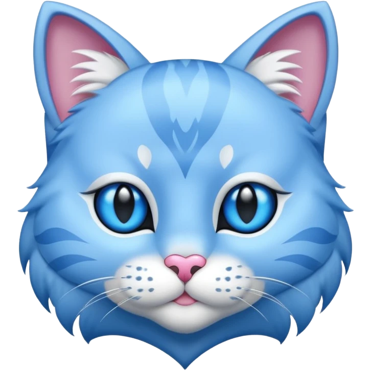 Blue cat with the silver medallion on the neck. The medallion should be with the heart.  emoji