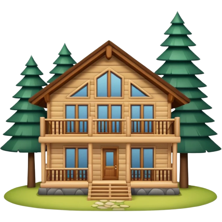 modern wooden house emoji