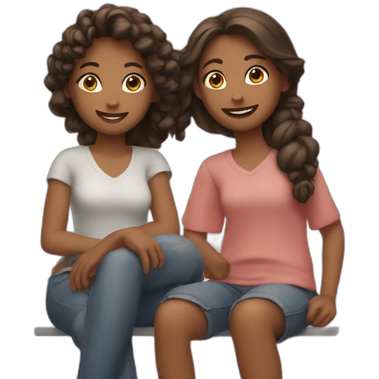 3 girls Sitting  emoji