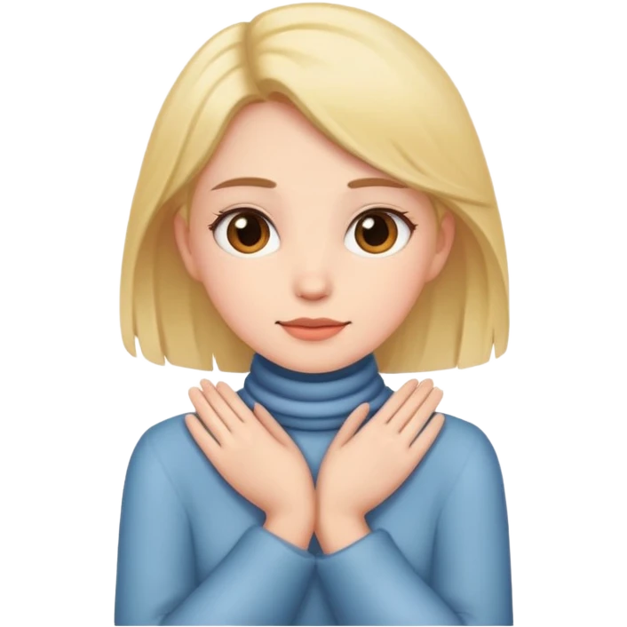 Girl with hands around her neck emoji