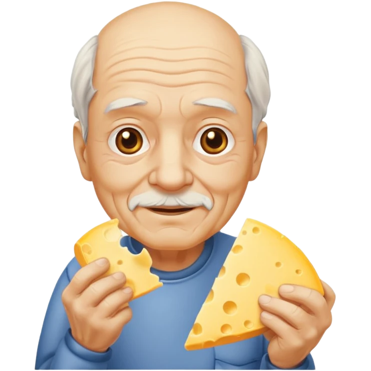 old man holding cheese piece emoji