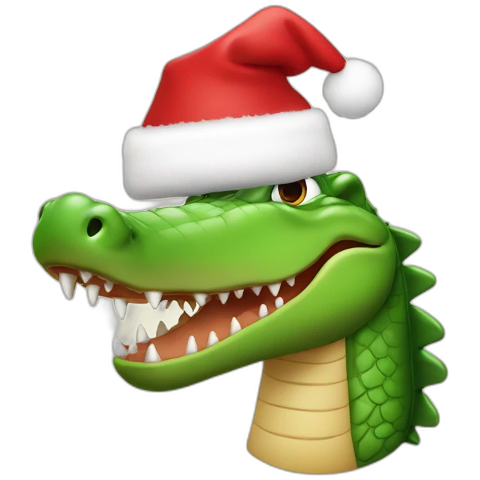 crocodile with santa hat emoji