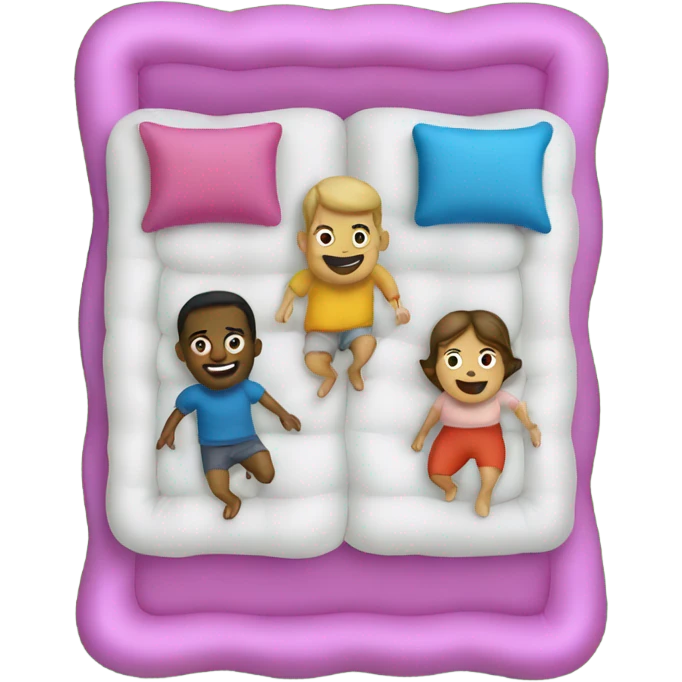 3 people on an inflatable mattress emoji