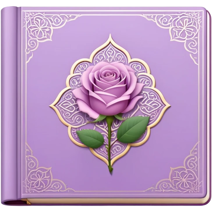 Light purple Quran with rose  emoji