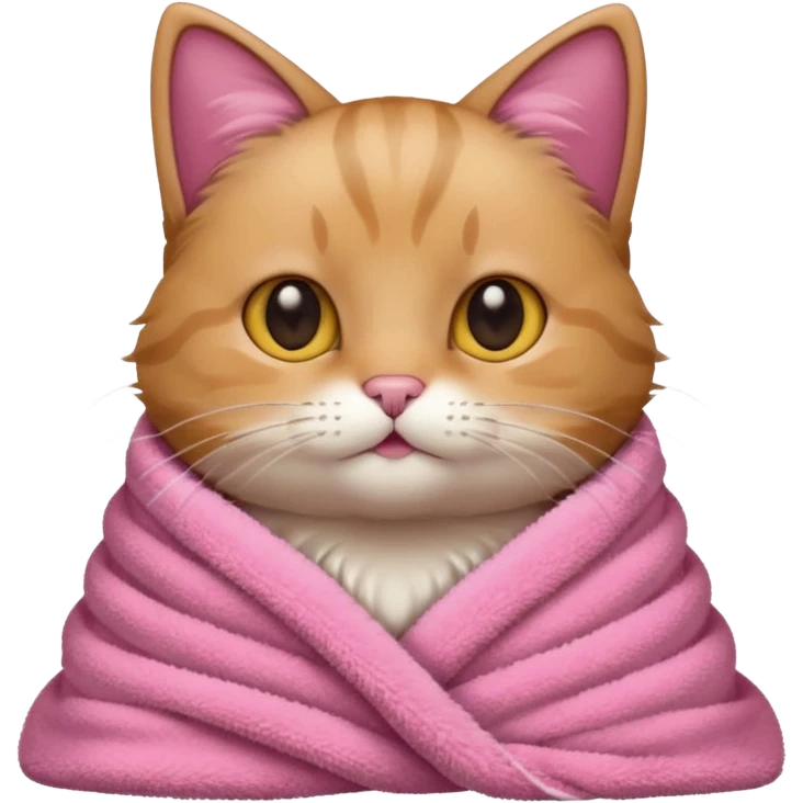 Кот в розовом полотенце emoji