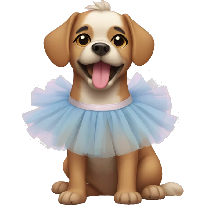 dog wearing a tutu emoji
