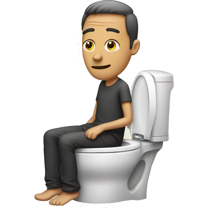 A man inside a toilet with long neck emoji