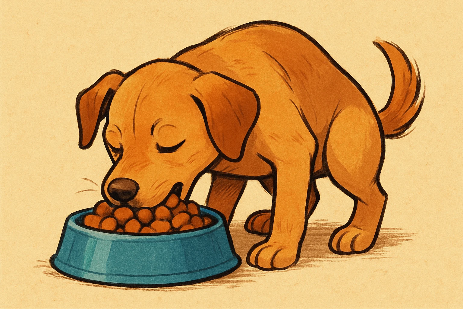 a dog eating dog food, style 1 emoji