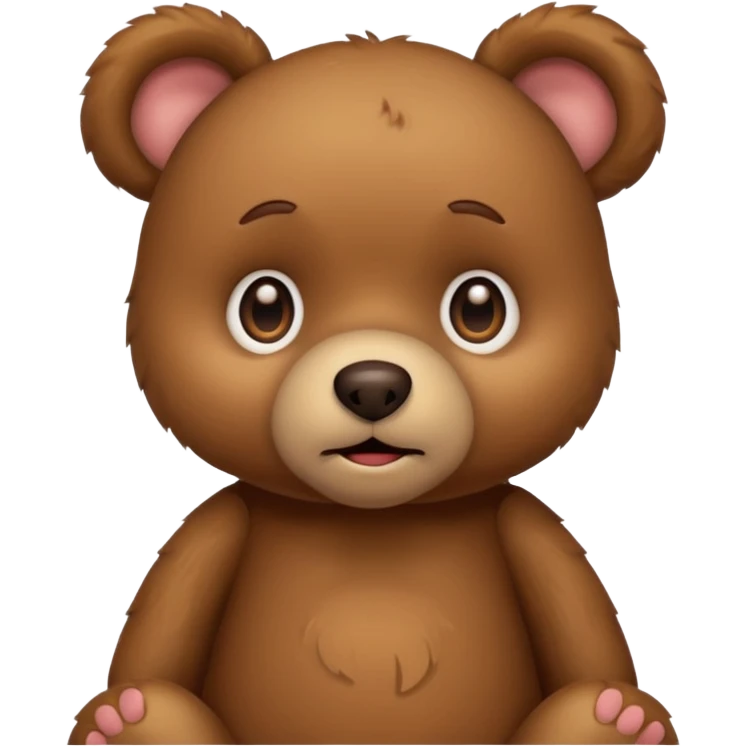 A little teddy bear which seems a bit confused emoji