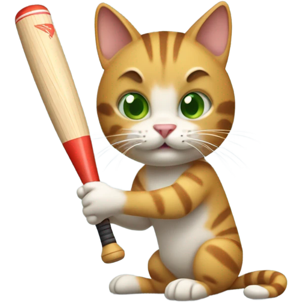 Cat playing cricet  emoji