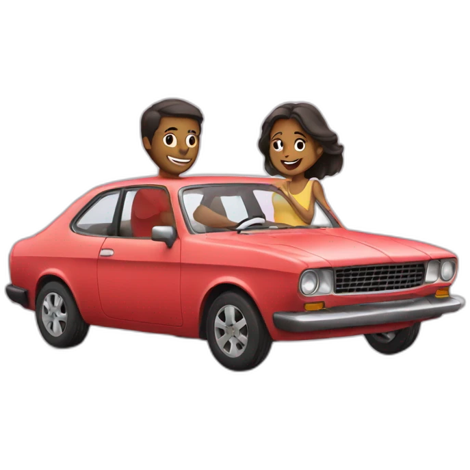 Couple with car emoji
