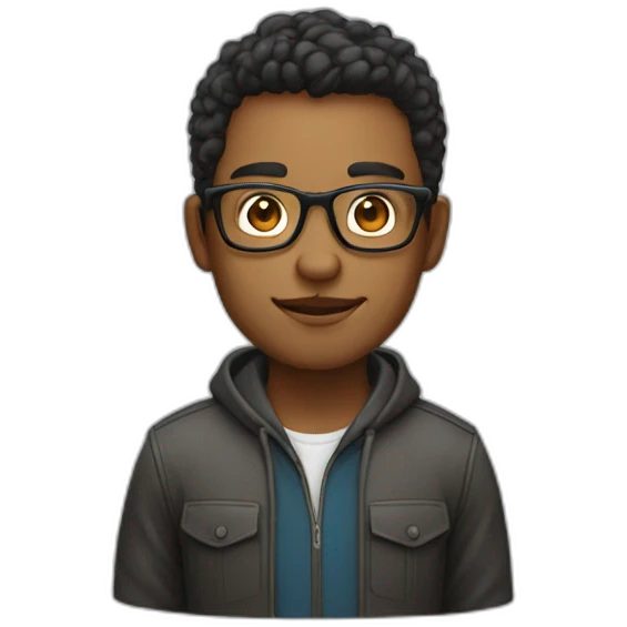 a 29 years old developer wearing glasses emoji