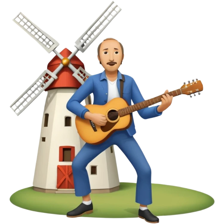 Pete Townshend playing guitar, windmill motion, dynamic pose emoji