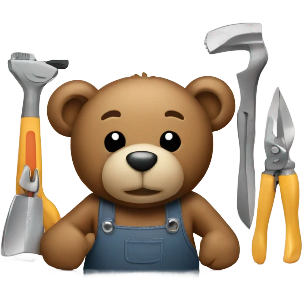 Teddy bear working with tools emoji