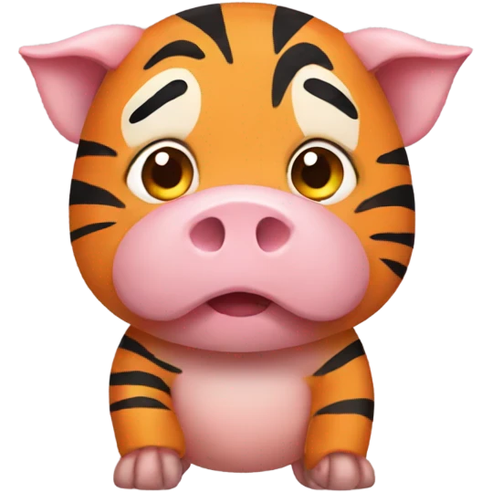 A pig with Tiger costume emoji