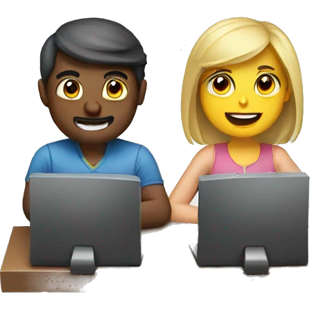 A couple playing computer game  emoji