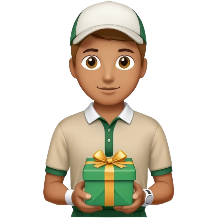 Golf player with gift emoji