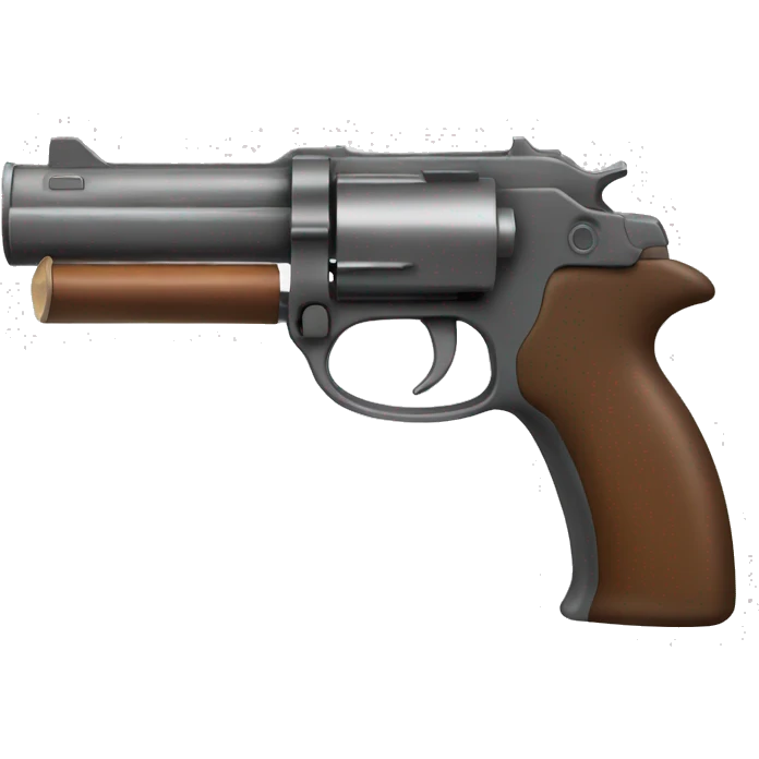 cartoonish gun shooting a single hammer that is a side profile vie emoji