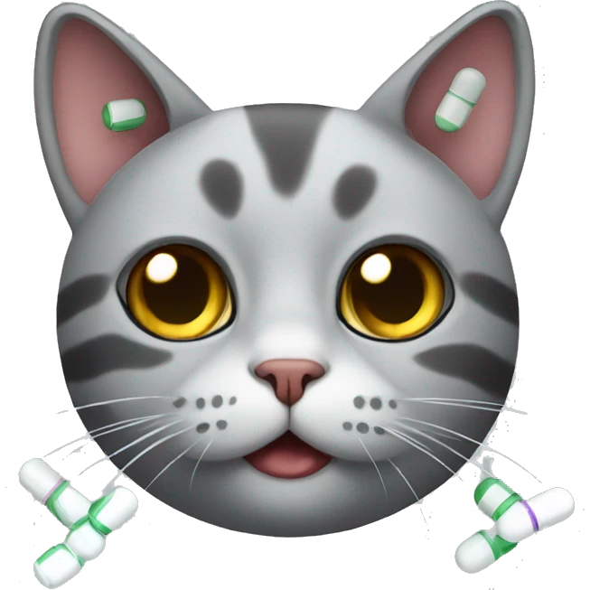 cat with medical pills emoji